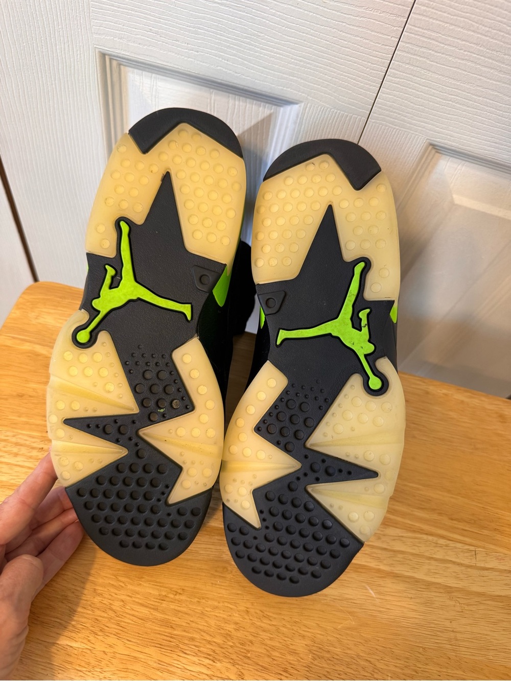 Mens Air Jordan Retro 6 Black Electric Green High-Top Athletic Sneakers Size 8 - Picture 12 of 15